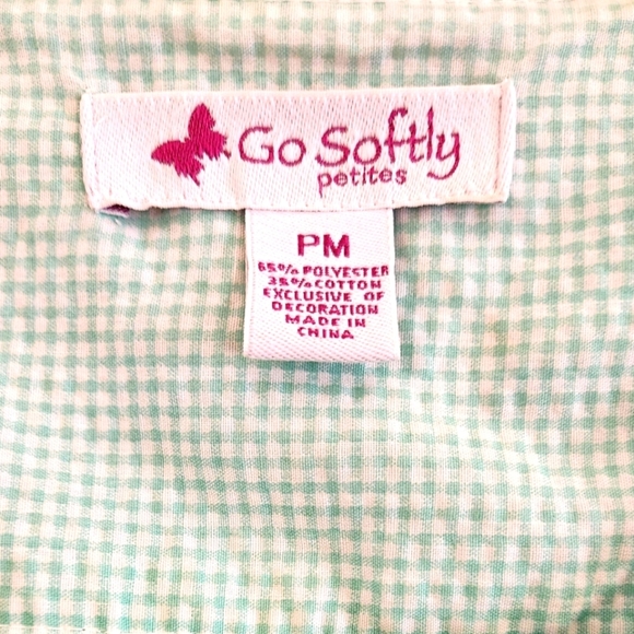 Vntg 60s Go Softly Lght Green Seersucker Snap Front House Dress Embroidered Sz M - Picture 10 of 11